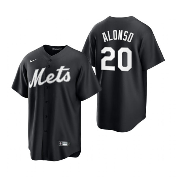 Mens New York Mets #20 Pete Alonso Nike Stitched 2021 Black Fashion Jersey