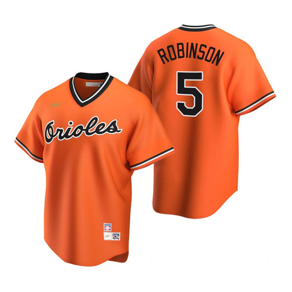 Mens Baltimore Orioles Retired Player #5 Brooks Robinson Nike Orange Cooperstown Collection Jersey