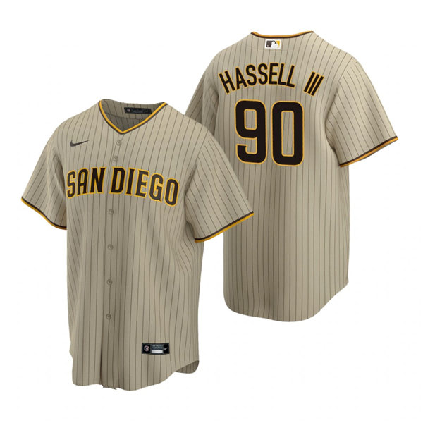 Youth San Diego Padres #90 Robert Hassell III Nike Tan Brown Alternate CooBase Stitched MLB Jersey