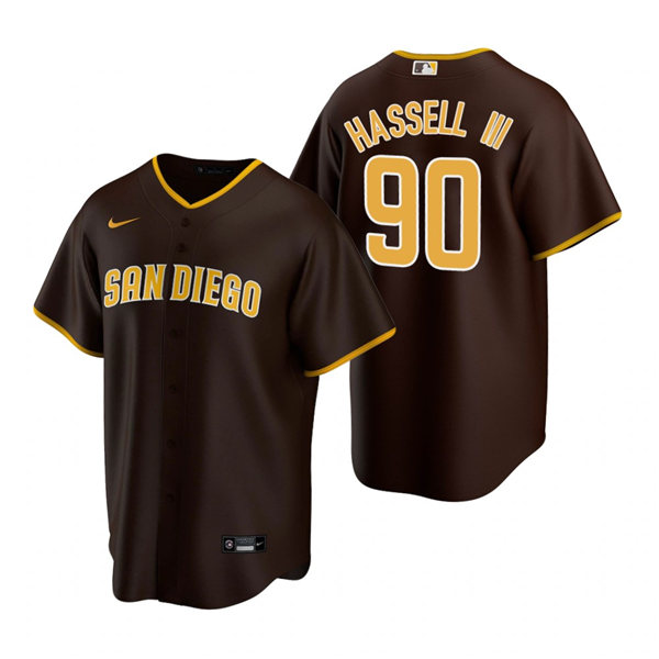 Youth San Diego Padres #90 Robert Hassell III Nike Tan Brown Alternate CooBase Stitched MLB Jersey