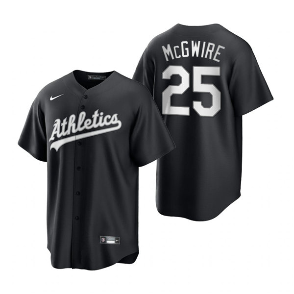 Mens Oakland Athletics #25 Mark McGwire Nike 2021 Black Fashion Jersey