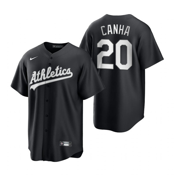 Mens Oakland Athletics #20 Mark Canha Nike 2021 Black Fashion Jersey
