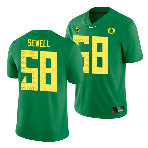 Mens Oregon Ducks #58 Penei Sewell Green Nike 2018 Green College Football Game Jersey