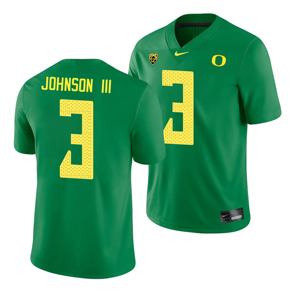 Mens Oregon Ducks #3 Johnny Johnson III Nike 2018 Green College Football Game Jersey