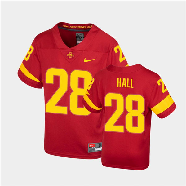 Mens Iowa State Cyclones #28 Breece Hall Nike 2020 Cardinal College Football Jersey