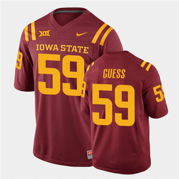 Mens Iowa State Cyclones #59 Connor Guess Nike Cardinal College Football Throwback Jersey