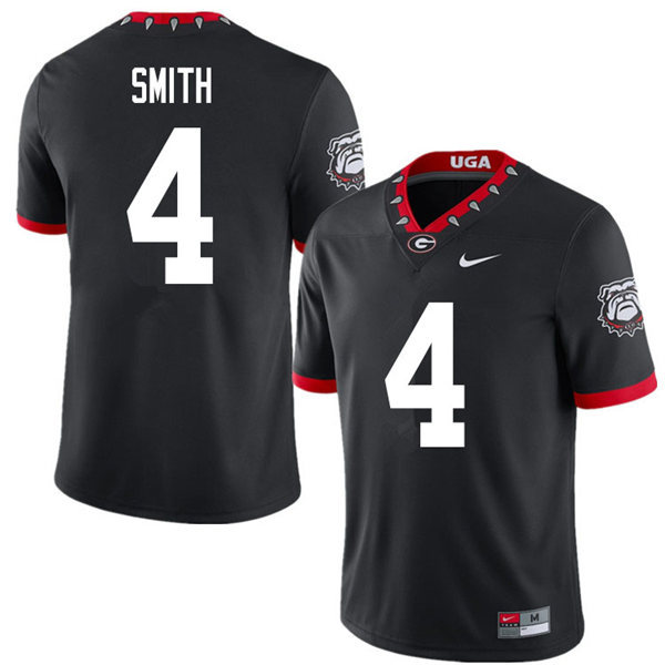 Mens Georgia Bulldogs #4 Nolan Smith Jr. Nike 2020 Black College Foootball Game Jersey