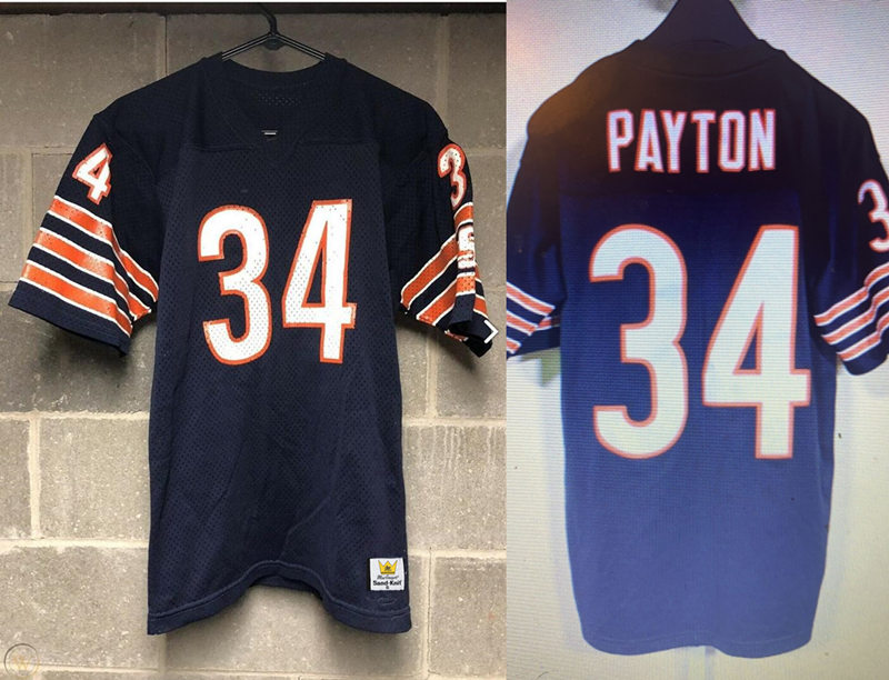 Mens Chicago Bears #34 Walter Payton Sand-Knit Navy NFL Football Jersey