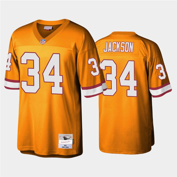 Mens Tampa Bay Buccaneers #34 Dexter Jackson Orange Mitchell & Ness Throwback Football Jersey