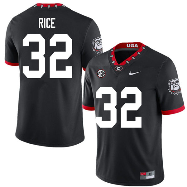 Mens Georgia Bulldogs #32 Monty Rice Nike 2020 Black College Foootball Game Jersey