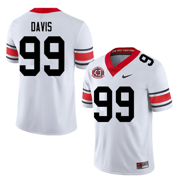 Mens Georgia Bulldogs #99 Jordan Davis Nike 40th anniversary white alternate football jersey