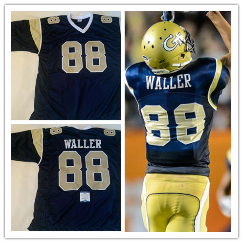 Mens Georgia Tech Yellow Jackets #88 Darren Waller Adidas Navy Gold College Football Jersey