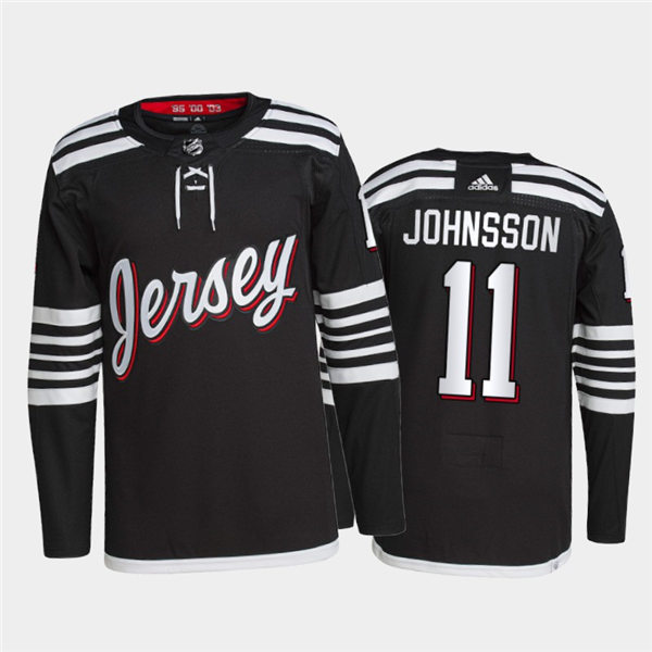 Mens New Jersey Devils #11 Andreas Johnsson Adidas Black Alternate Premier Player Jersey
