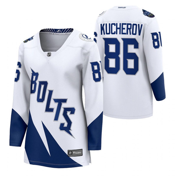Womens Tampa Bay Lightning #86 Nikita Kucherov Adidas White 2022 Stadium Series Jersey  