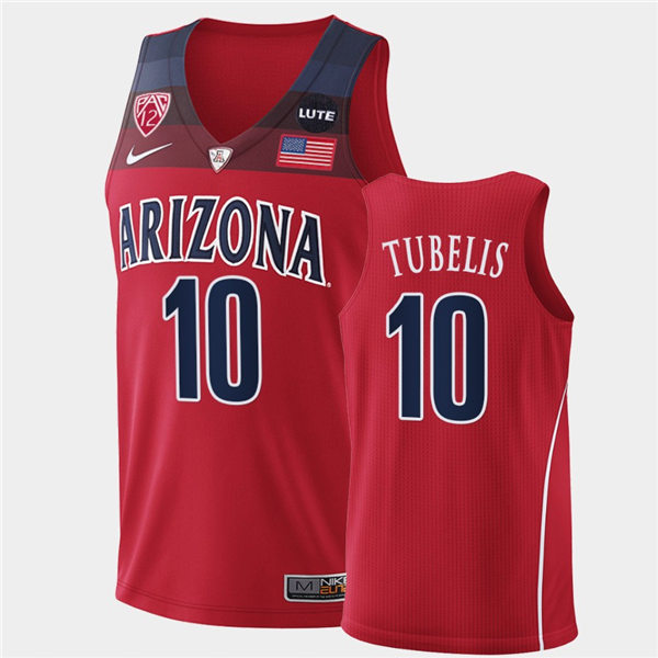 Mens Arizona Wildcats #10 Azuolas Tubelis Nike Red College Basketball Game Jersey