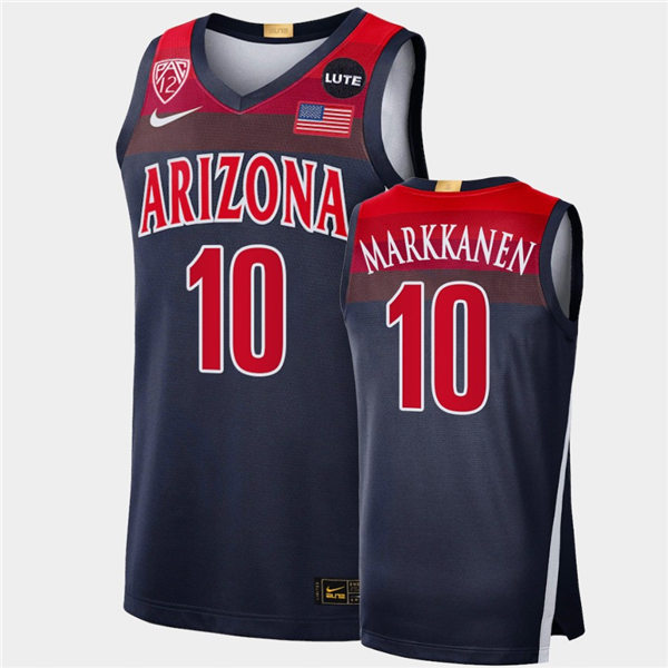 Mens Arizona Wildcats #10 Lauri Markkanen Nike Navy College Basketball Game Jersey
