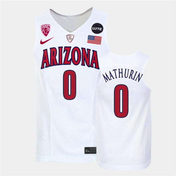 Mens Arizona Wildcats #0 Bennedict Mathurin Nike White Retro College Basketball Jersey