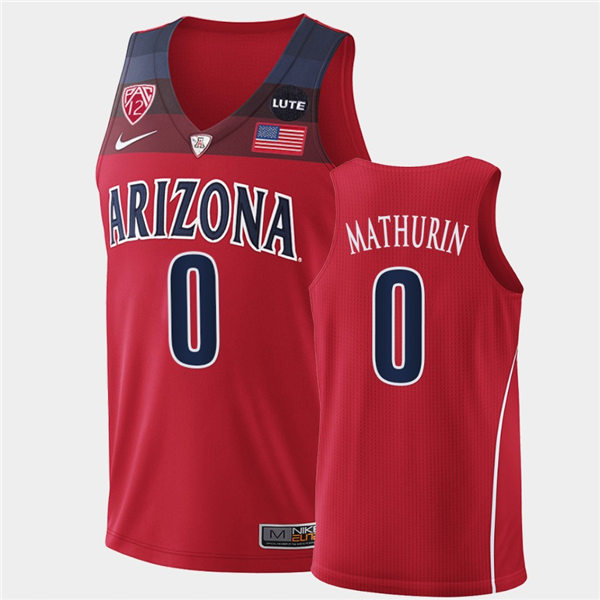 Mens Arizona Wildcats #0 Bennedict Mathurin Nike Red College Basketball Game Jersey