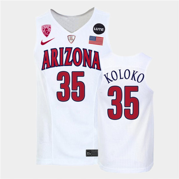 Mens Arizona Wildcats #35 Christian Koloko Nike White Retro College Basketball Jersey