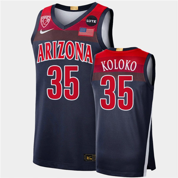 Mens Arizona Wildcats #35 Christian Koloko Nike Navy College Basketball Game Jersey