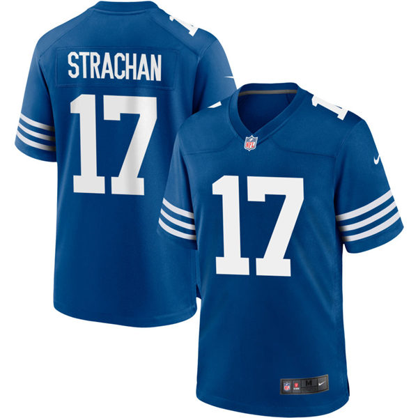 Mens Indianapolis Colts #17 Michael Strachan Nike Royal Alternate Retro Vapor Limited Jersey