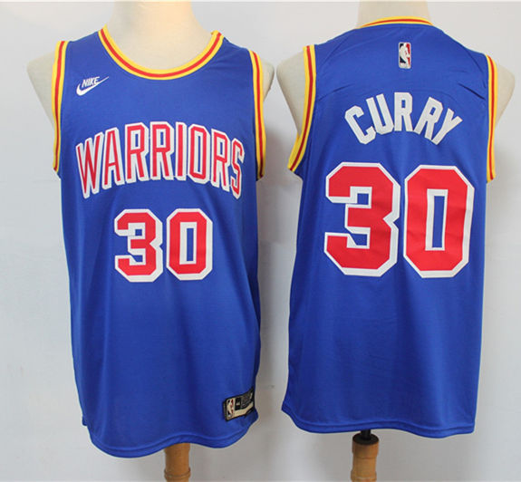 Men's Golden State Warriors #30 Stephen Curry 2021-22 Diamond Nike Roayl Retro Jersey