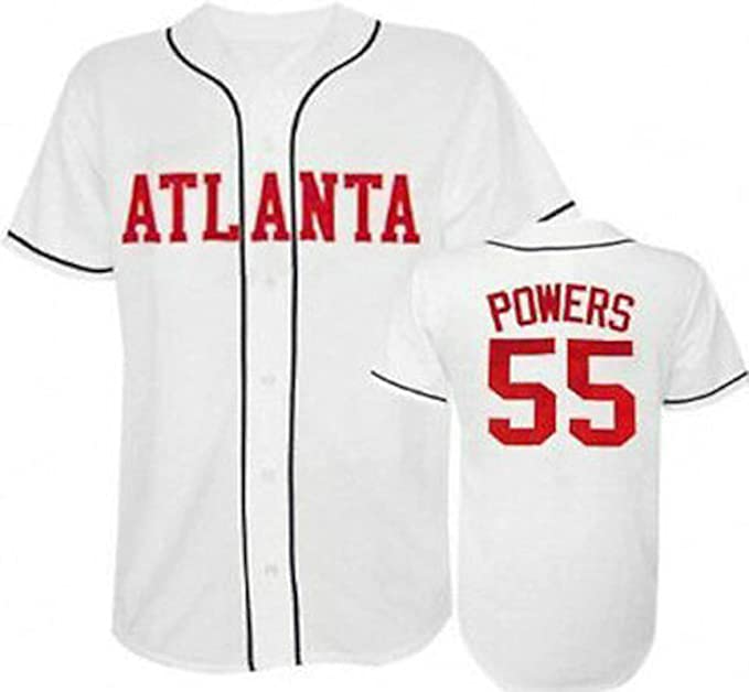 Mens Myrtle Beach Mermen Movie #55 Kenny Powers Atlanta White Stitched Baseball Jersey