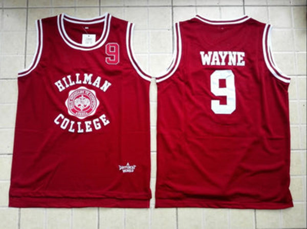 Mens The A Different World Television Basketball Jersey #9 Dwayne Wayne Hillman College Crimson Stitched Jersey