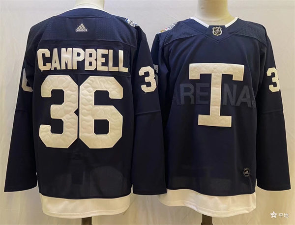 Men's Toronto Maple Leafs #36 Jack Campbell 2022 Navy Team Heritage Classic Jersey