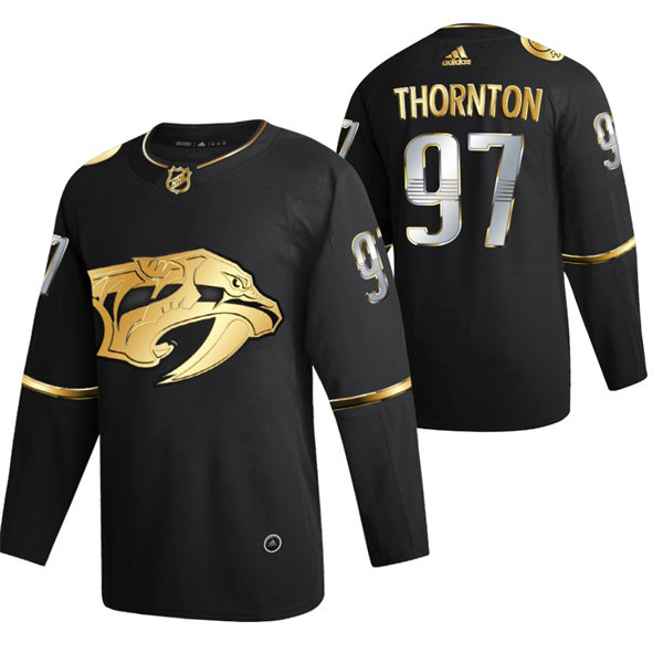 Mens Florida Panthers #19 Joe Thornton Adidas 2021-22 Black Golden Edition Limited Jersey