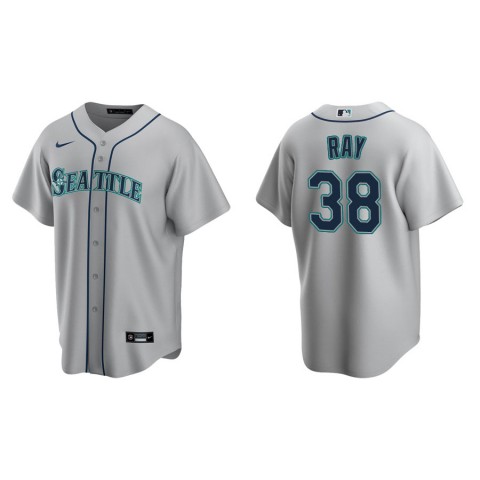 Mens Seattle Mariners #38 Robbie Ray Nike Road Grey Cool Base Jersey