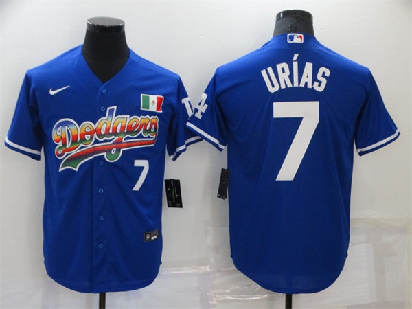 Mens Los Angeles Dodgers #7 Julio Urias Nike Roayl Holographic Edition Jersey
