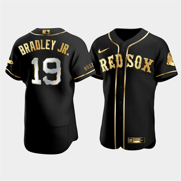 Men's Boston Red Sox #19 Jackie Bradley Jr. Black Golden Edition Jersey