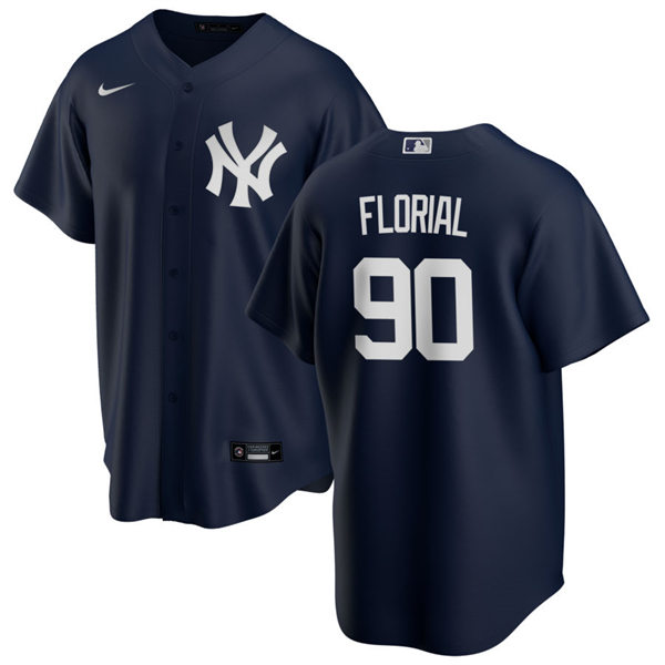 Mens New York Yankees #90 Estevan Florial Nike Navy Alternate With Name Cool Base Player Jersey