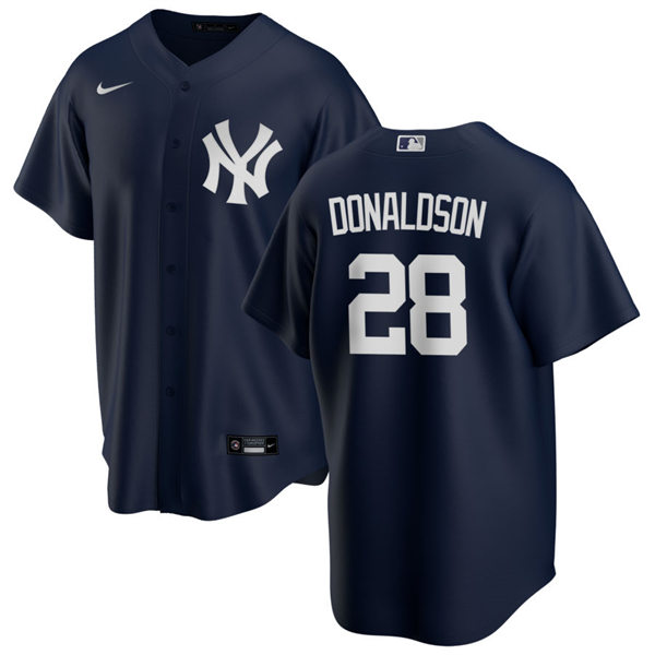 Mens New York Yankees #28 Josh Donaldson Nike Navy Alternate With Name Cool Base Player Jersey