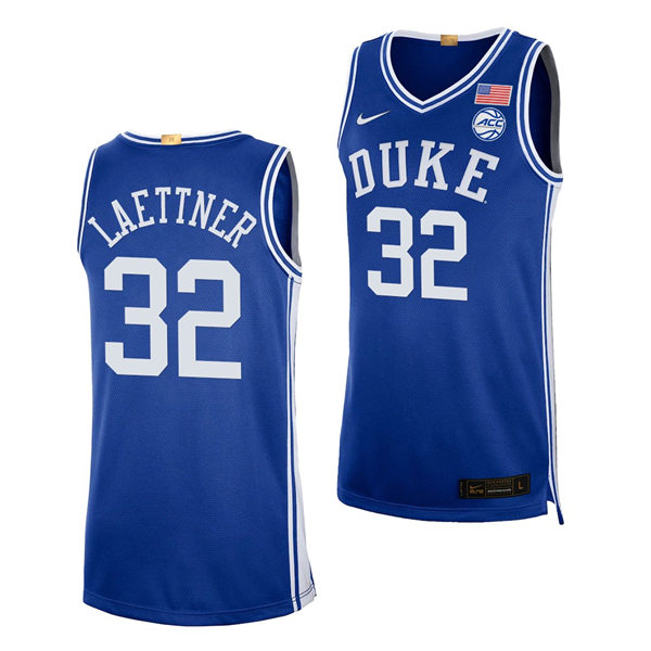 Mens Duke Blue Devils Retired Player #32 Christian Laettner Nike Royal College Basketball Game Jersey
