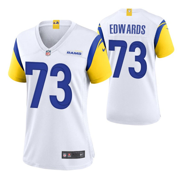 Women's Los Angeles Rams #73 David Edwards 2021 Nike White Modern Throwback Limited Jersey