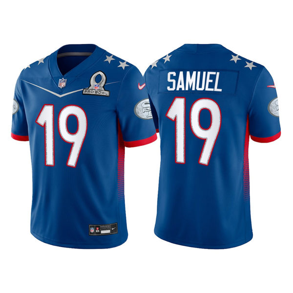 Mens San Francisco 49ers #19 Deebo Samuel Royal 2022 NFC Pro Bowl Game Jersey