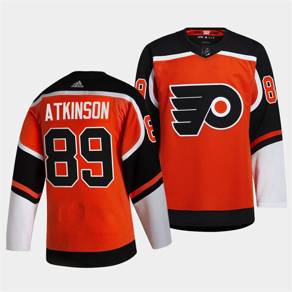 Mens Philadelphia Flyers #89 Cam Atkinson adidas Orange 2020-21 Reverse Retro Jersey