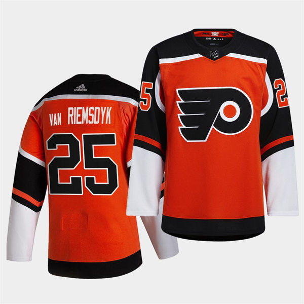 Mens Philadelphia Flyers #25 James van Riemsdyk adidas Orange 2020-21 Reverse Retro Jersey