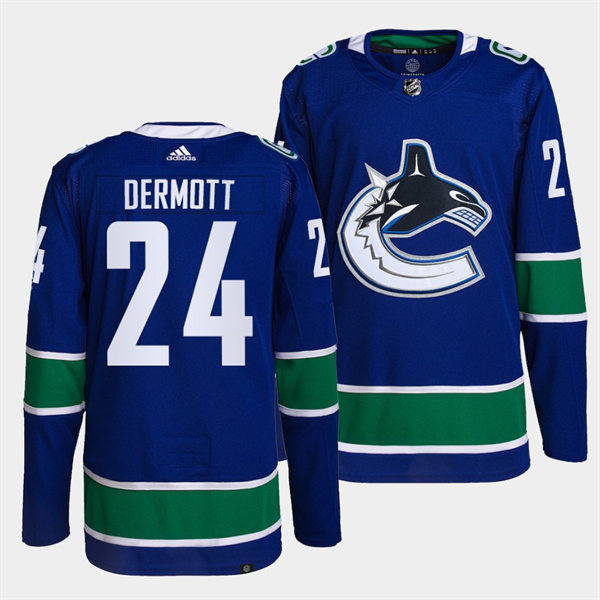 Men's Vancouver Canucks #24 Travis Dermott adidas Home Blue Player Jersey