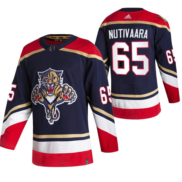 Men's Florida Panthers #65 Markus Nutivaara adidas Navy 3RD Hockey Player Jersey