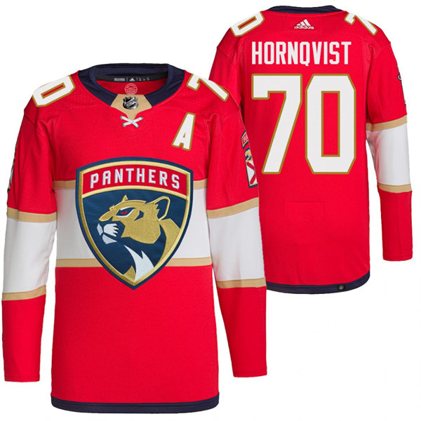 Men's Florida Panthers #70 Patric Hornqvist adidas Red Home Primegreen Player Jersey