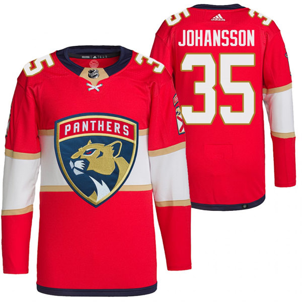Men's Florida Panthers #35 Jonas Johansson adidas Red Home Primegreen Player Jersey