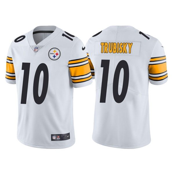 Mens Pittsburgh Steelers #10 Mitchell Trubisky Nike White Vapor Limited Jersey