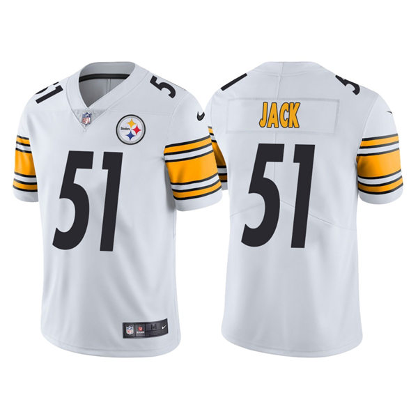 Mens Pittsburgh Steelers #51 Myles Jack Nike White Vapor Limited Jersey