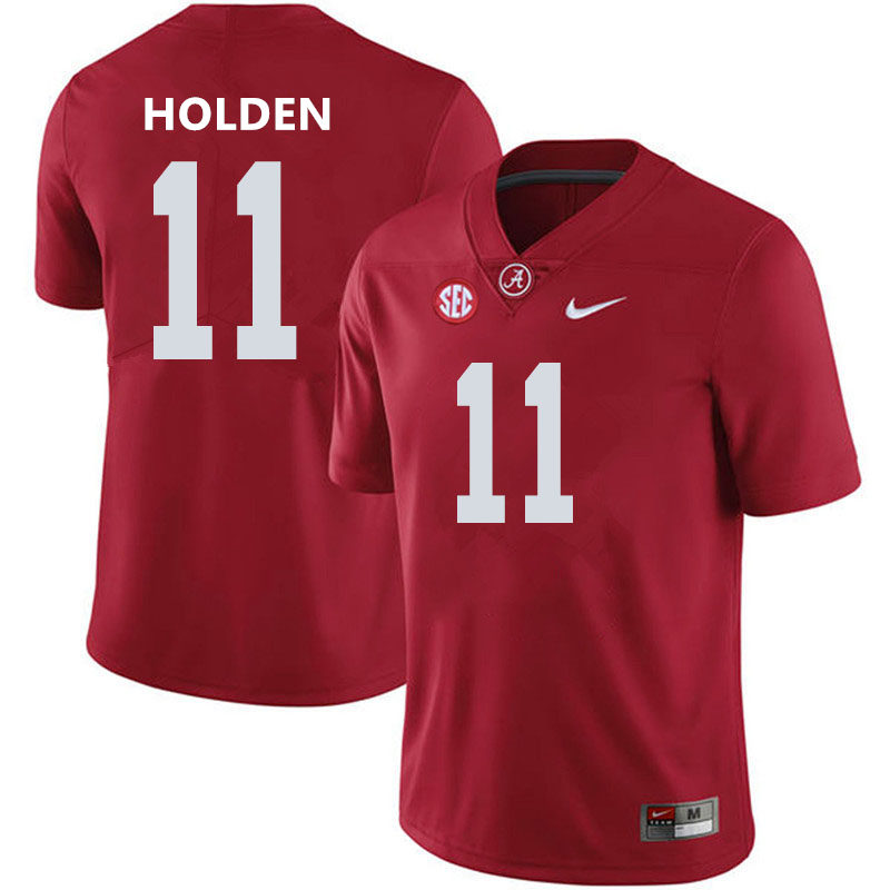Mens Alabama Crimson Tide #11 Traeshon Holden Nike Crimson College Football Game Jersey