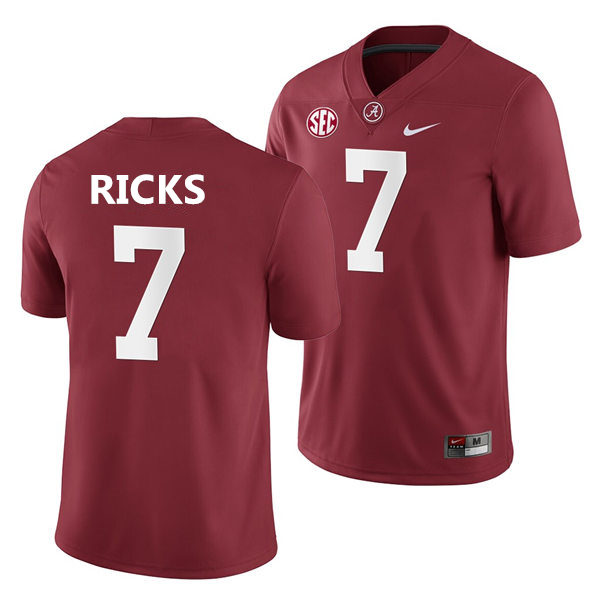Mens Alabama Crimson Tide #7 Elias Ricks Nike Crimson College Football Game Jersey