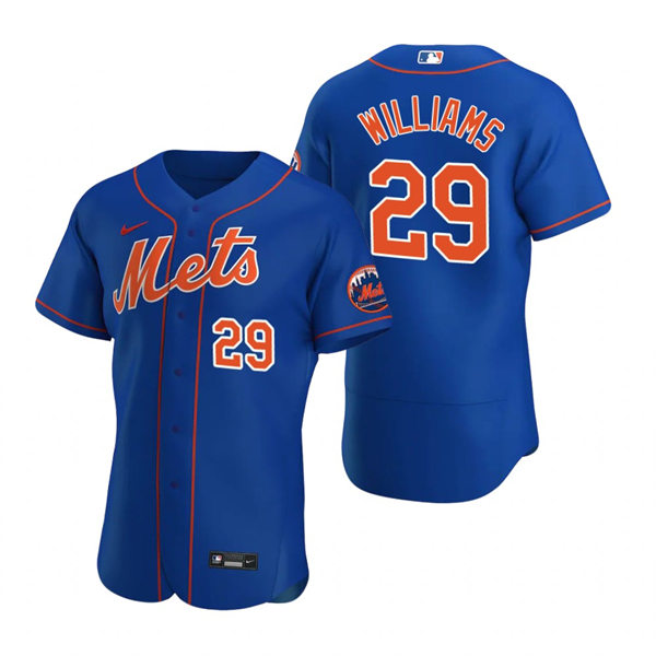 Mens New York Mets #29 Trevor Williams Nike Royal Orange Alternate FlexBase Player Jersey