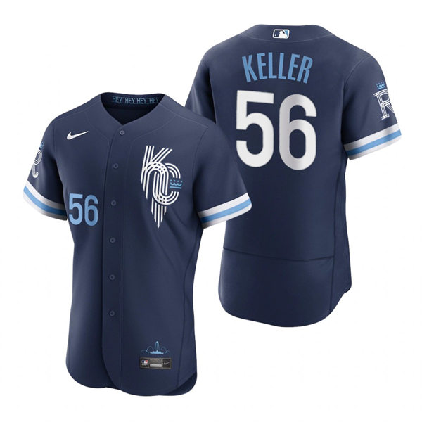 Men's Kansas City Royals #56 Brad Keller Nike Navy 2022 City Connect Jersey